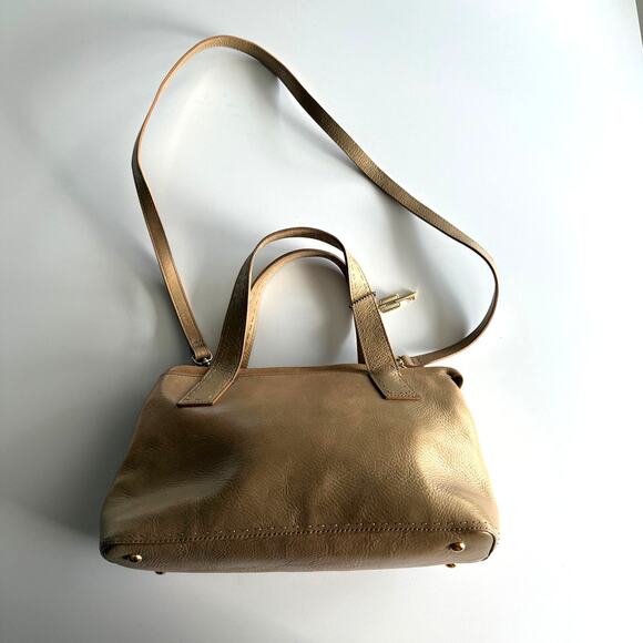 Fossil Sedona Gold Metallic Top Handle Shoulder Strap‎ Zip Satchel Purse Handbag - Picture 2 of 9